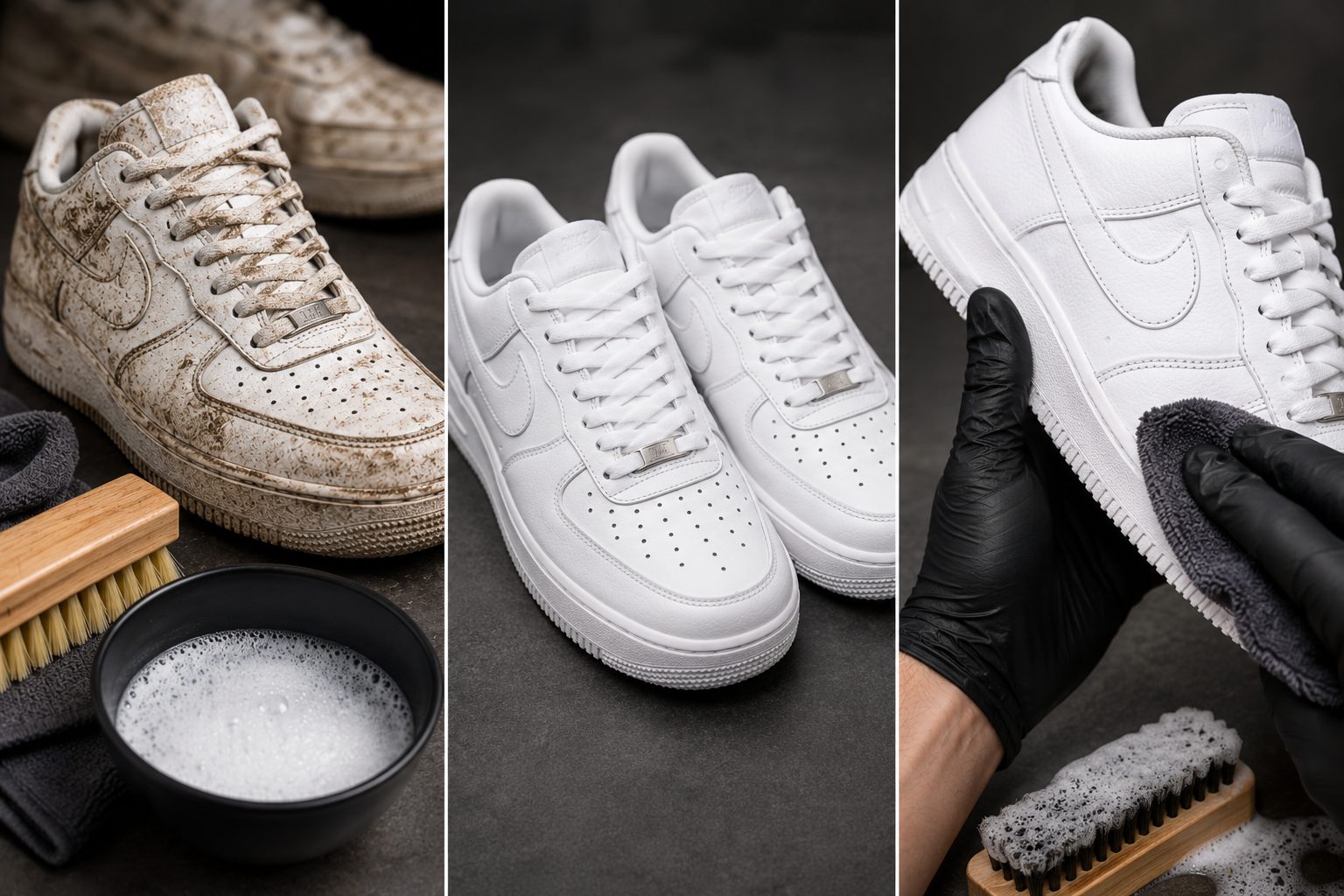 Professional shoe cleaning products and tools